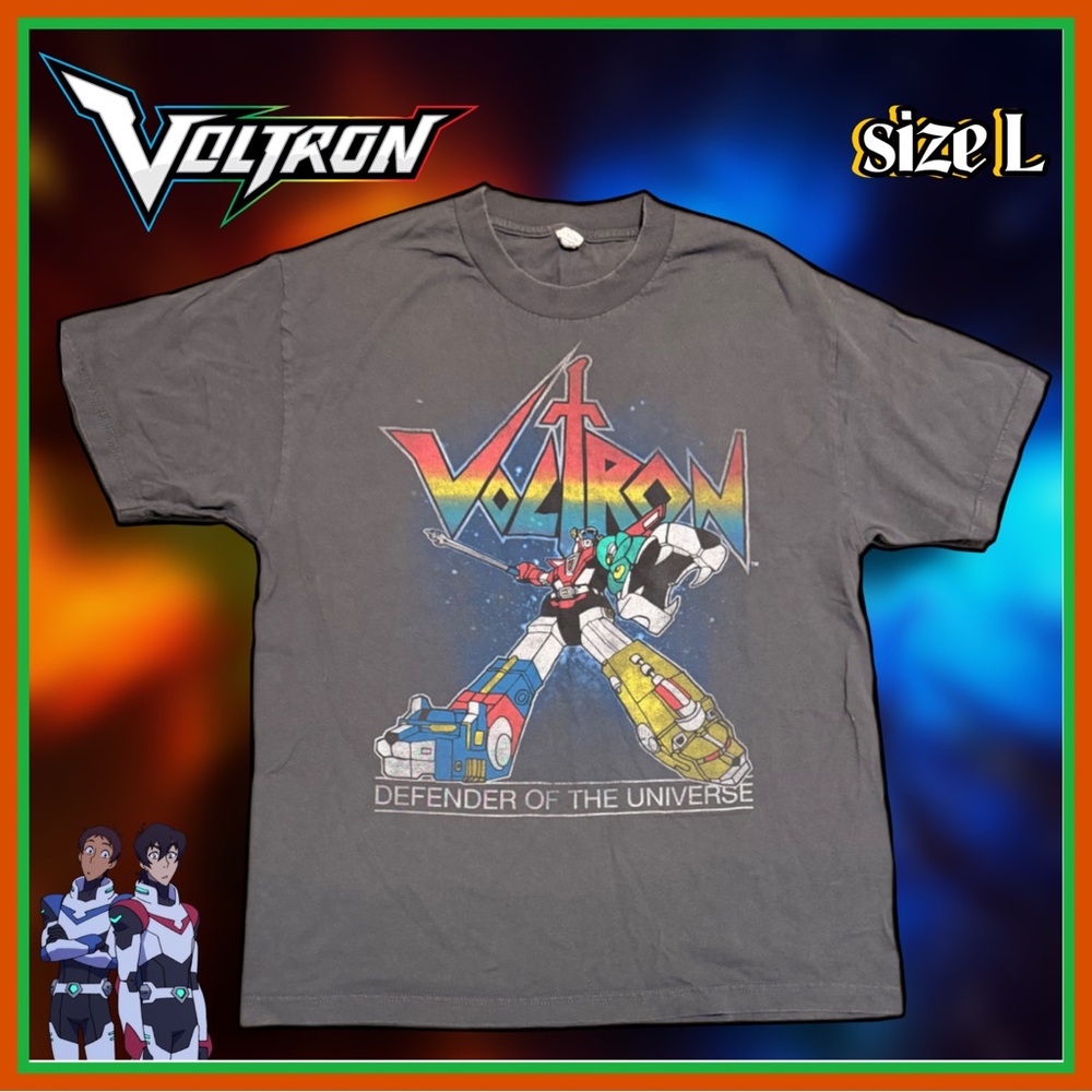 VOLTRON grey logo short sleeve graphic TSHIRT size L
